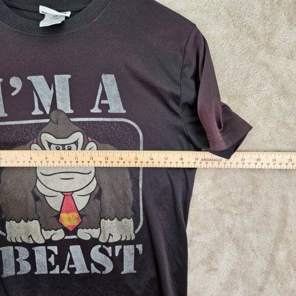 Donkey Kong Men's Size S Brown 2019 Nintendo I'm A Beast Spell Out T-Shirt - Picture 3 of 10
